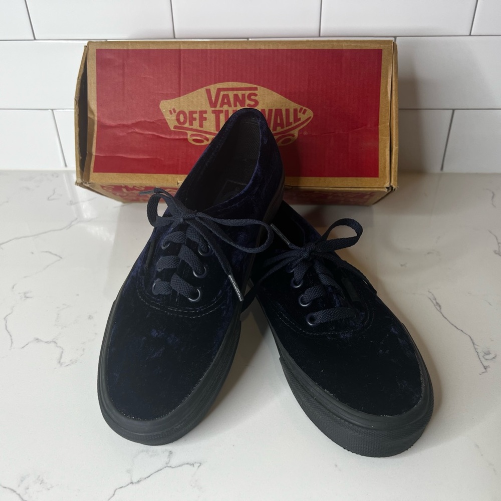 NWT Vans Authentic Velvet Navy/Black Shoes